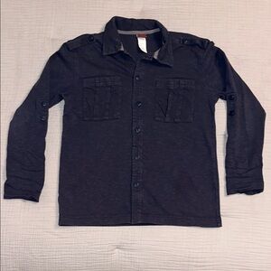 Tea button down navy shirt boys